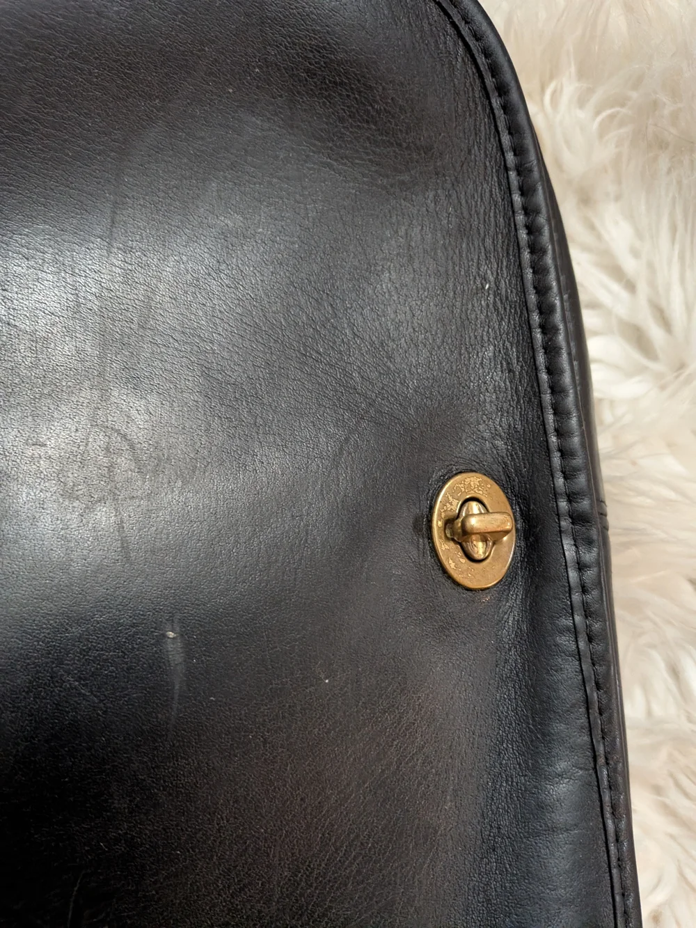 Rare Vintage Coach Small Shoulder Bag #9530 Black Glove-Tanned Leather - Made US